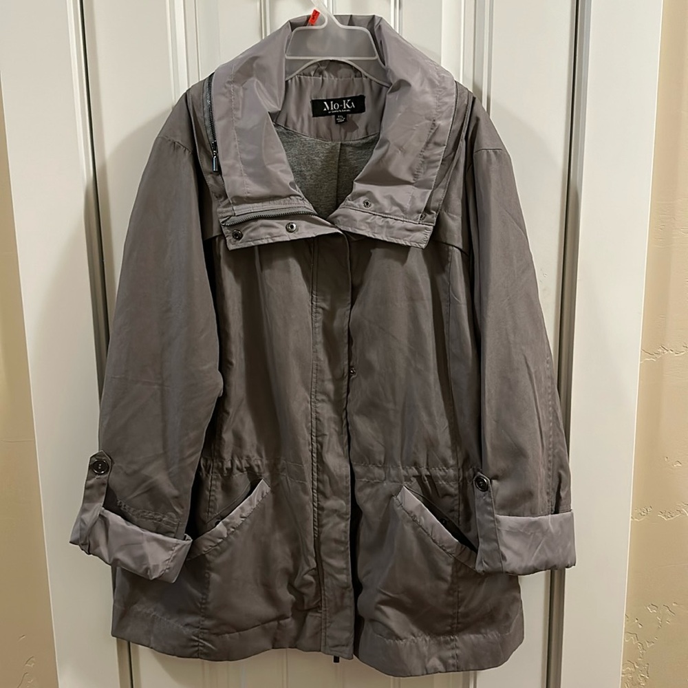 Mo-KA XXL jacket pretty lavender, rolled sleeves and cute collar great condition